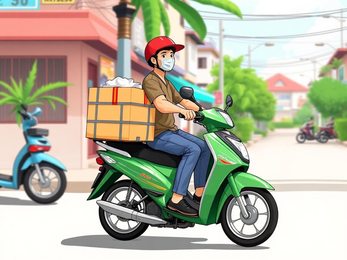 Kurir KIOS77 mengantar pesanan
